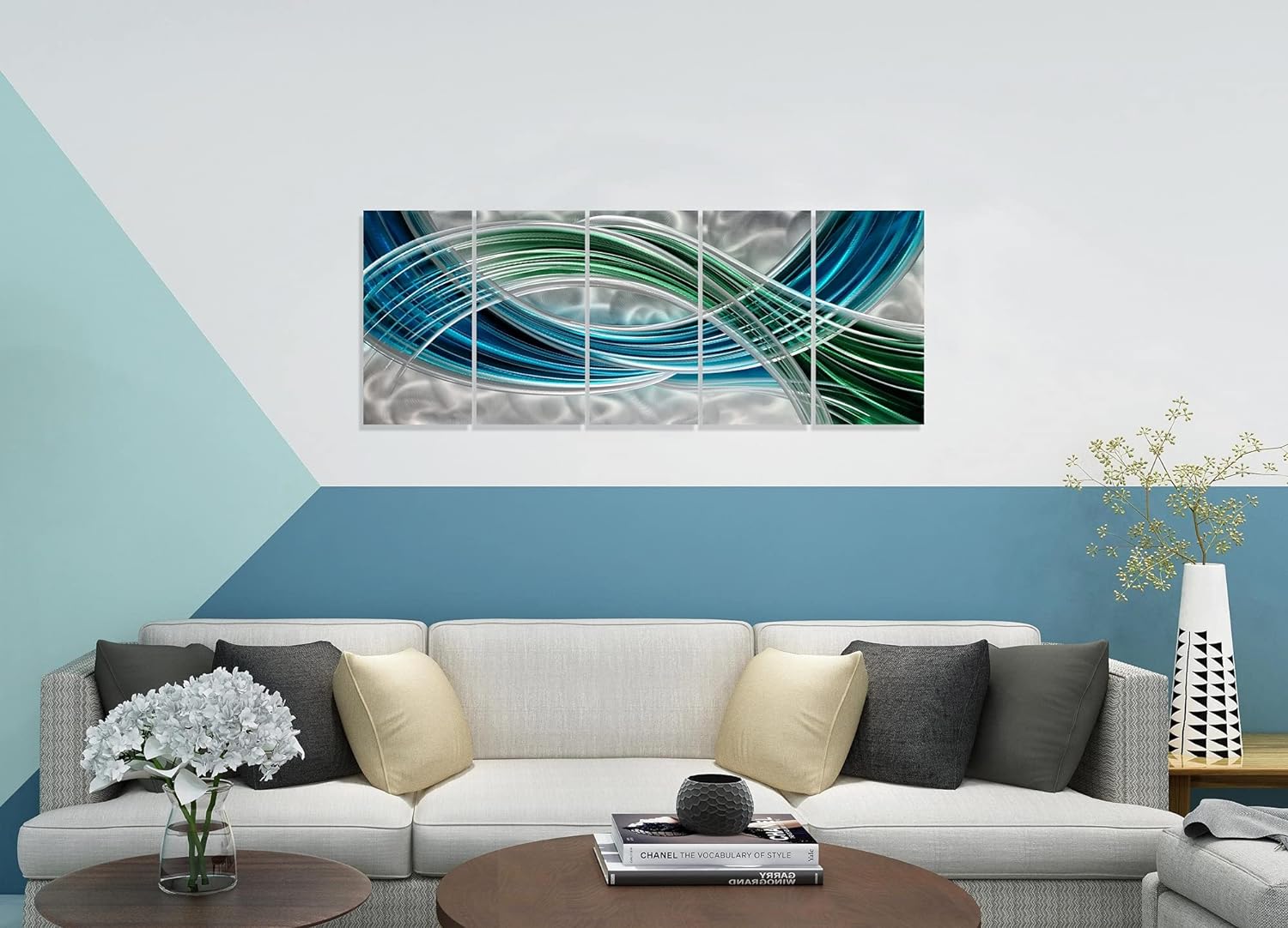 Yihui Arts Abstrct Colorful Metal Wall Art Handcrafted Sculpture Decor 3D Aluminum Art for Modern and Contemporary Home Living Room Bedroom Decor