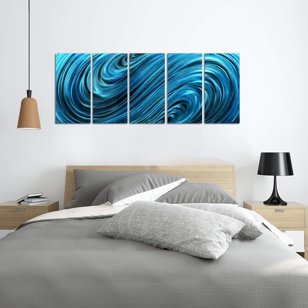 Yihui Arts Abstrct Colorful Metal Wall Art Handcrafted Sculpture Decor 3D Aluminum Art for Modern and Contemporary Home Living Room Bedroom Decor