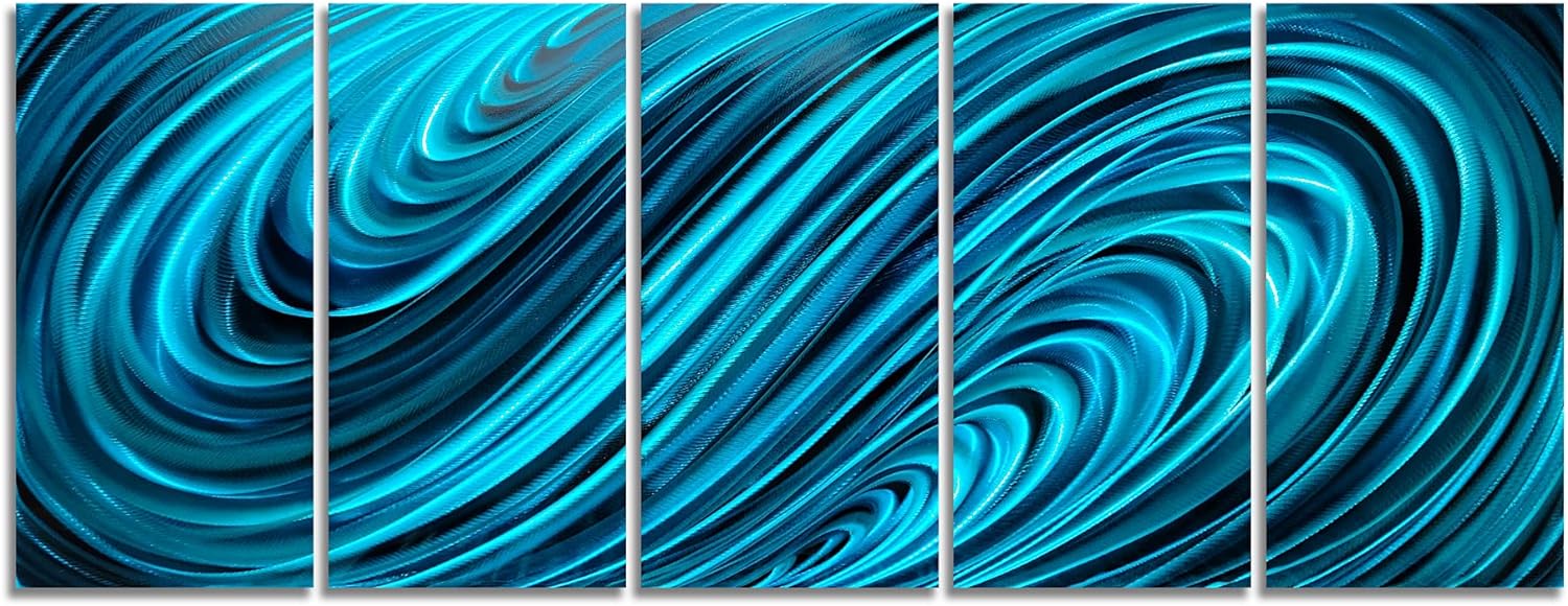 Yihui Arts Abstrct Colorful Metal Wall Art Handcrafted Sculpture Decor 3D Aluminum Art for Modern and Contemporary Home Living Room Bedroom Decor