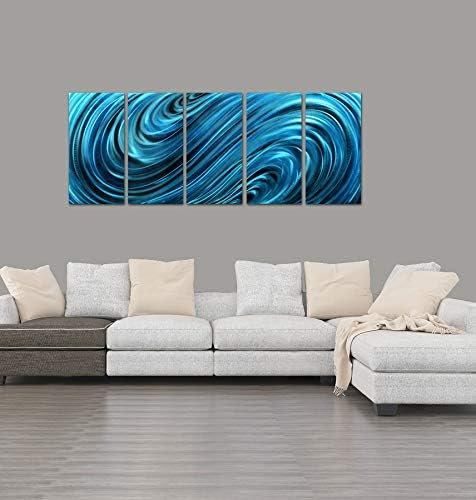 Yihui Arts Abstrct Colorful Metal Wall Art Handcrafted Sculpture Decor 3D Aluminum Art for Modern and Contemporary Home Living Room Bedroom Decor
