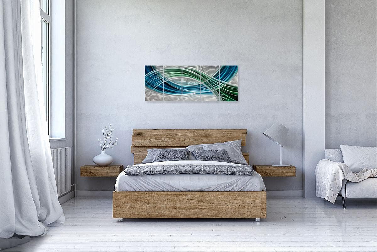 Yihui Arts Abstrct Colorful Metal Wall Art Handcrafted Sculpture Decor 3D Aluminum Art for Modern and Contemporary Home Living Room Bedroom Decor