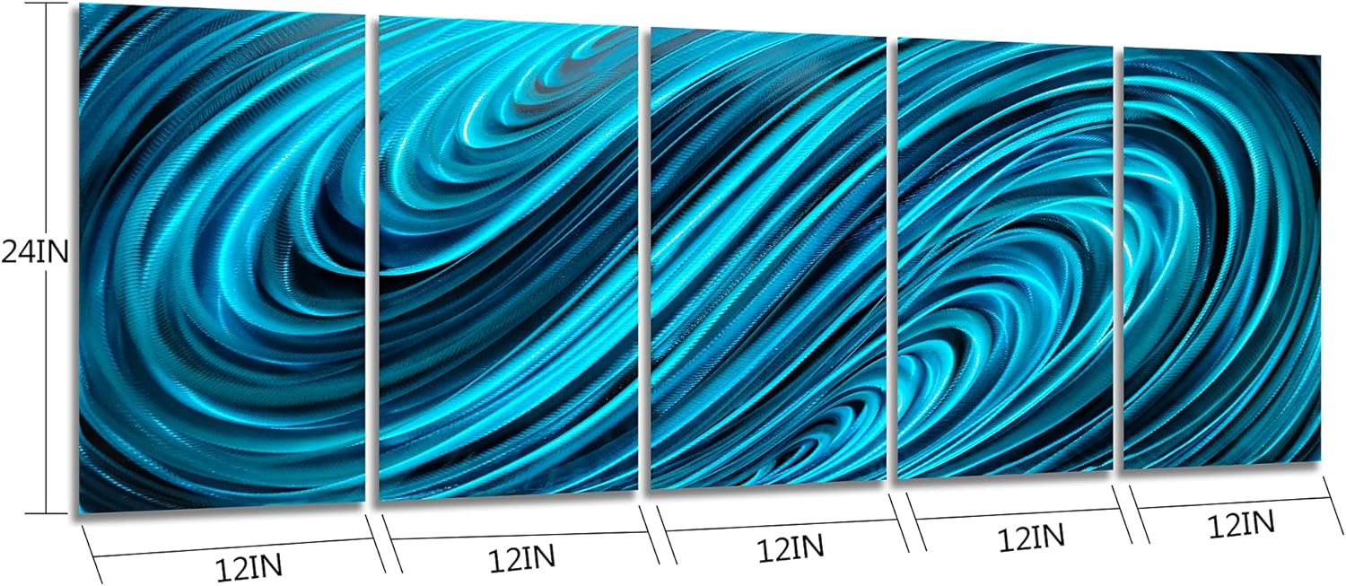 Yihui Arts Abstrct Colorful Metal Wall Art Handcrafted Sculpture Decor 3D Aluminum Art for Modern and Contemporary Home Living Room Bedroom Decor
