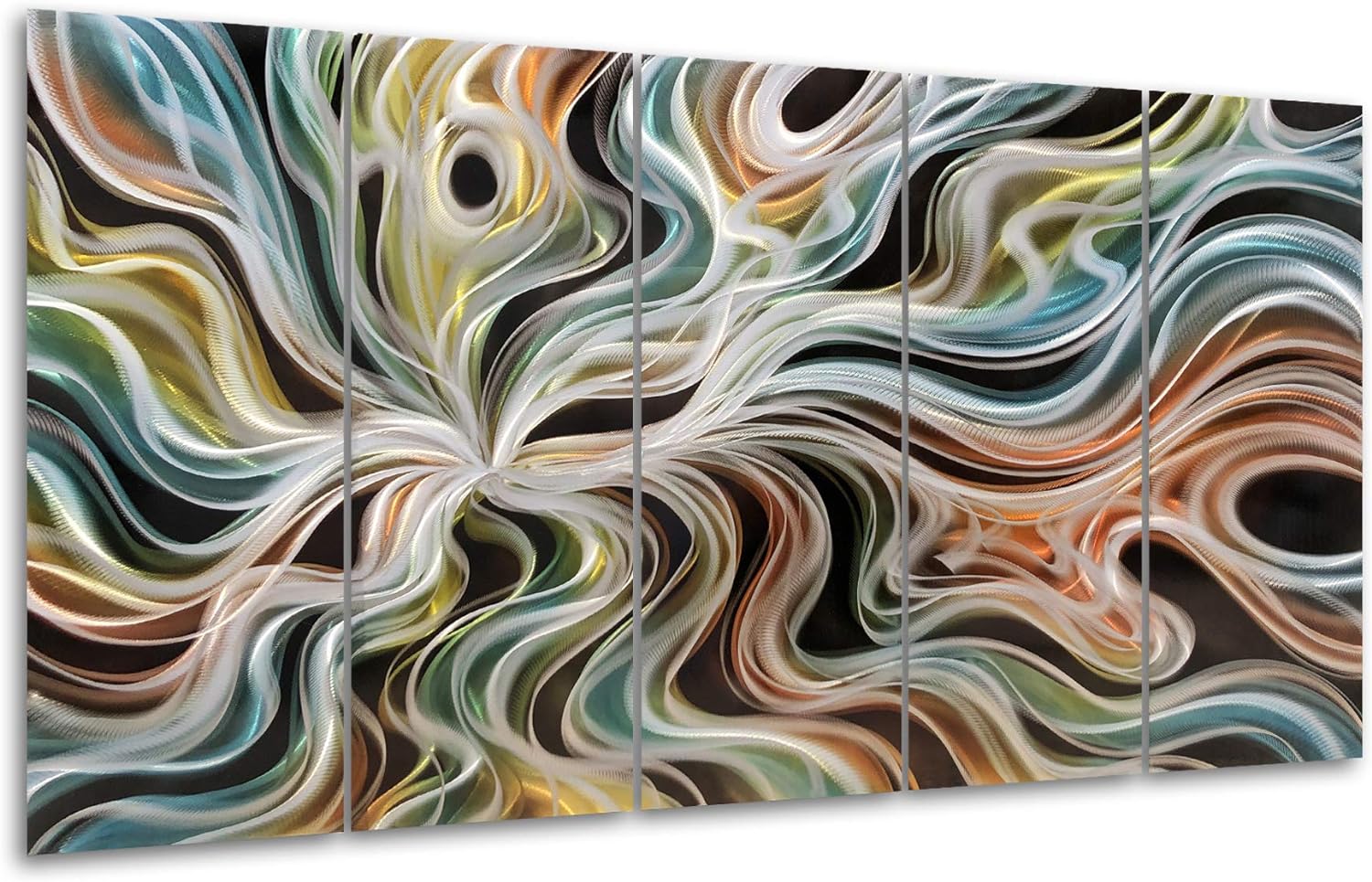Yihui Arts Abstrct Colorful Metal Wall Art Handcrafted Sculpture Decor 3D Aluminum Art for Modern and Contemporary Home Living Room Bedroom Decor