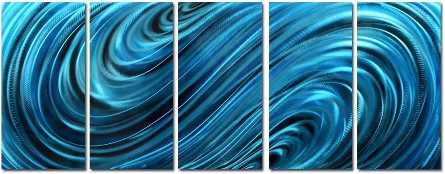 Yihui Arts Abstrct Colorful Metal Wall Art Handcrafted Sculpture Decor 3D Aluminum Art for Modern and Contemporary Home Living Room Bedroom Decor