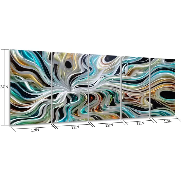 Yihui Arts Abstrct Colorful Metal Wall Art Handcrafted Sculpture Decor 3D Aluminum Art for Modern and Contemporary Home Living Room Bedroom Decor