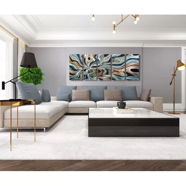 Yihui Arts Abstrct Colorful Metal Wall Art Handcrafted Sculpture Decor 3D Aluminum Art for Modern and Contemporary Home Living Room Bedroom Decor