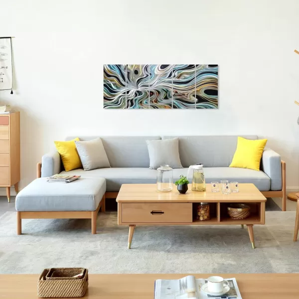 Yihui Arts Abstrct Colorful Metal Wall Art Handcrafted Sculpture Decor 3D Aluminum Art for Modern and Contemporary Home Living Room Bedroom Decor