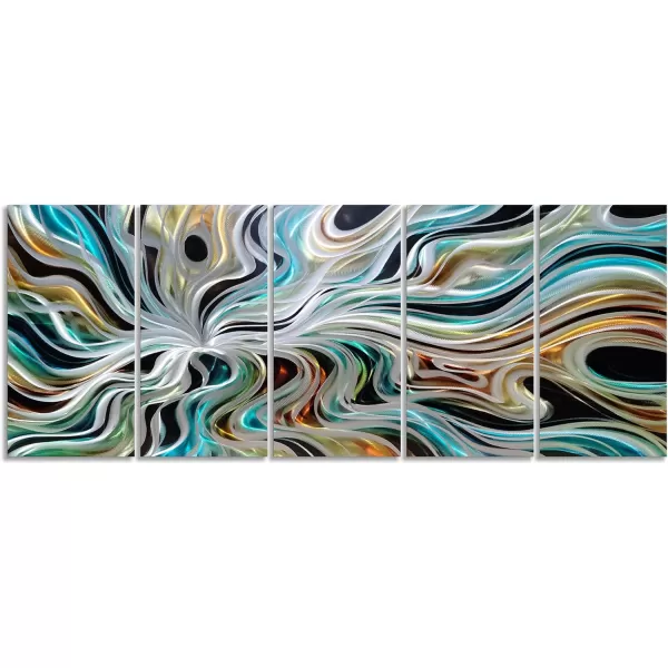 Yihui Arts Abstrct Colorful Metal Wall Art Handcrafted Sculpture Decor 3D Aluminum Art for Modern and Contemporary Home Living Room Bedroom Decor