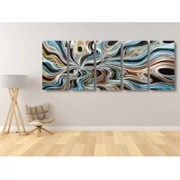 Yihui Arts Abstrct Colorful Metal Wall Art Handcrafted Sculpture Decor 3D Aluminum Art for Modern and Contemporary Home Living Room Bedroom Decor