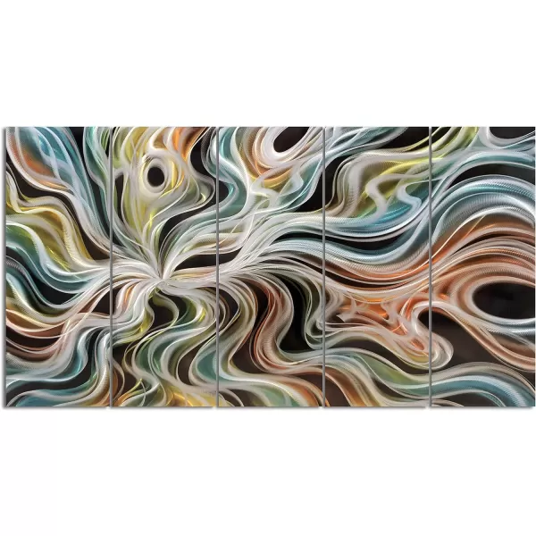 Yihui Arts Abstrct Colorful Metal Wall Art Handcrafted Sculpture Decor 3D Aluminum Art for Modern and Contemporary Home Living Room Bedroom Decor