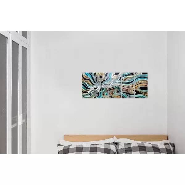 Yihui Arts Abstrct Colorful Metal Wall Art Handcrafted Sculpture Decor 3D Aluminum Art for Modern and Contemporary Home Living Room Bedroom Decor