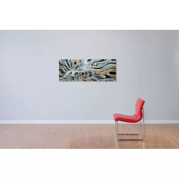 Yihui Arts Abstrct Colorful Metal Wall Art Handcrafted Sculpture Decor 3D Aluminum Art for Modern and Contemporary Home Living Room Bedroom Decor