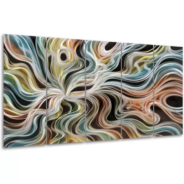 Yihui Arts Abstrct Colorful Metal Wall Art Handcrafted Sculpture Decor 3D Aluminum Art for Modern and Contemporary Home Living Room Bedroom Decor