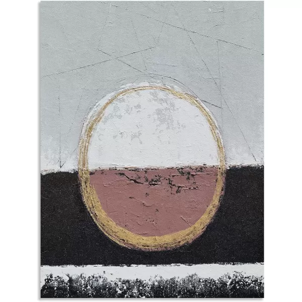 Yihui Arts Hand Painted Abstract Boho Sun Wall Art in Light Blue and White - Textured Painting for Living Room, Bedroom or Bathroom Decor - Picture-Perfect Artwork