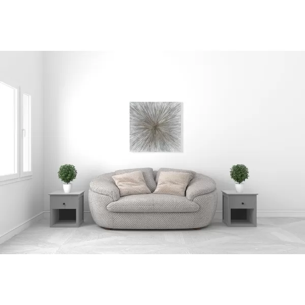 Yihui Arts Hand Painted Abstract Boho Sun Wall Art in Light Blue and White - Textured Painting for Living Room, Bedroom or Bathroom Decor - Picture-Perfect Artwork