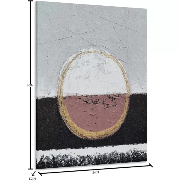 Yihui Arts Hand Painted Abstract Boho Sun Wall Art in Light Blue and White - Textured Painting for Living Room, Bedroom or Bathroom Decor - Picture-Perfect Artwork