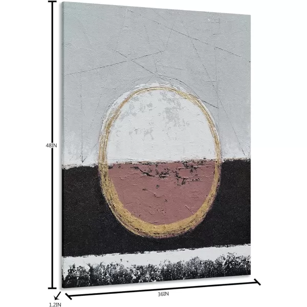 Yihui Arts Hand Painted Abstract Boho Sun Wall Art in Light Blue and White - Textured Painting for Living Room, Bedroom or Bathroom Decor - Picture-Perfect Artwork