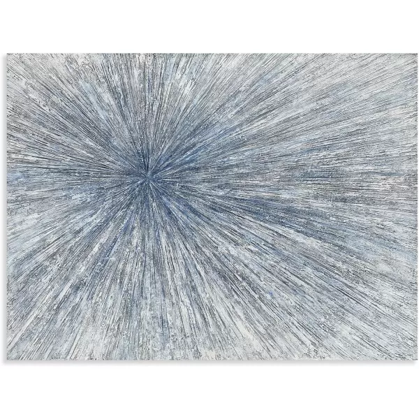 Yihui Arts Hand Painted Abstract Boho Sun Wall Art in Light Blue and White - Textured Painting for Living Room, Bedroom or Bathroom Decor - Picture-Perfect Artwork