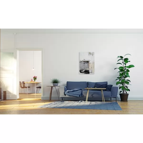Yihui Arts Hand Painted Abstract Boho Sun Wall Art in Light Blue and White - Textured Painting for Living Room, Bedroom or Bathroom Decor - Picture-Perfect Artwork