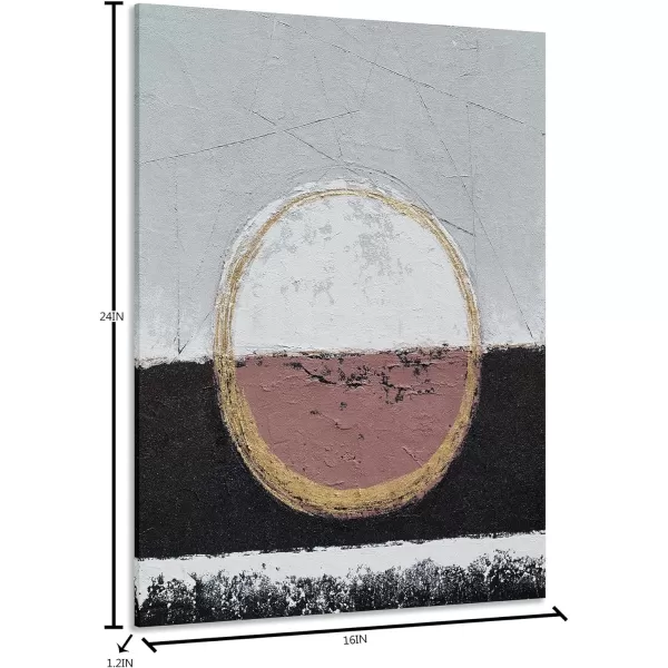 Yihui Arts Hand Painted Abstract Boho Sun Wall Art in Light Blue and White - Textured Painting for Living Room, Bedroom or Bathroom Decor - Picture-Perfect Artwork