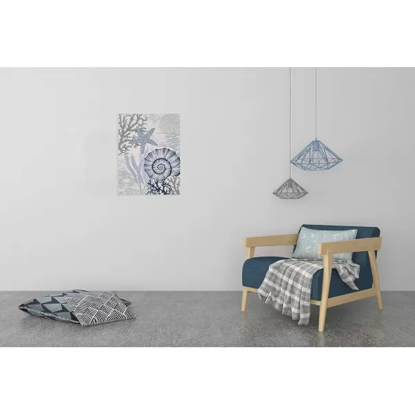 Yihui Arts Sea Turtle Wall Art Hand Painted Coastal Paintings Nautical Decor Blue and White Canvas Pictures Ocean Animal Posters for Living Room Bedroom Bathroom Decoration