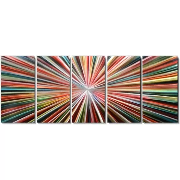 Yihui Arts Abstrct Colorful Metal Wall Art Handcrafted Sculpture Decor 3D Aluminum Art for Modern and Contemporary Home Living Room Bedroom Decor