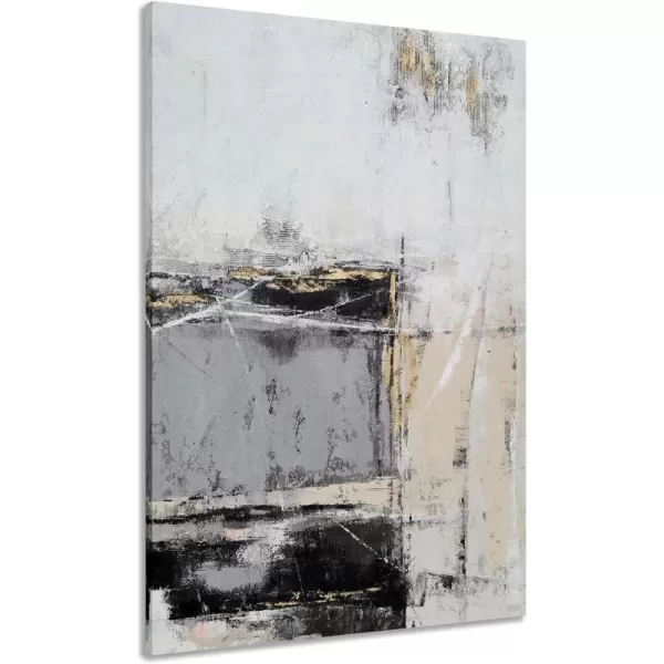 Yihui Arts Hand Painted Abstract Boho Sun Wall Art in Light Blue and White - Textured Painting for Living Room, Bedroom or Bathroom Decor - Picture-Perfect Artwork