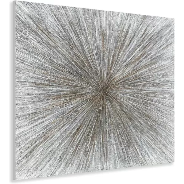 Yihui Arts Hand Painted Abstract Boho Sun Wall Art in Light Blue and White - Textured Painting for Living Room, Bedroom or Bathroom Decor - Picture-Perfect Artwork
