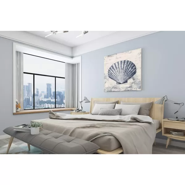 Yihui Arts Starfish Canvas Wall Art Hand Painted Blue And White Painting Pictures Coastal Artwork for Living Room Bathroom Bedroom Decor