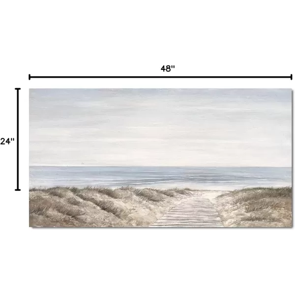imageYihui Arts Beach Scene Canvas Wall Art Hand Painted Large Painitng Pictures Coastal Style Artwork for Living Room Bedroom Office DecorBeach A