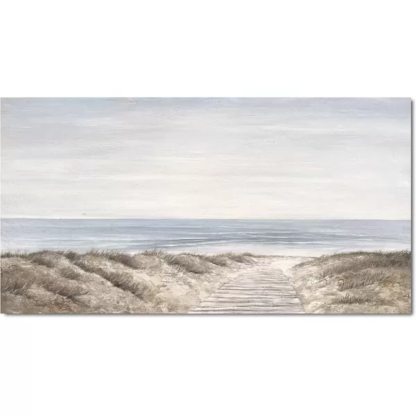 imageYihui Arts Beach Scene Canvas Wall Art Hand Painted Large Painitng Pictures Coastal Style Artwork for Living Room Bedroom Office DecorBeach A