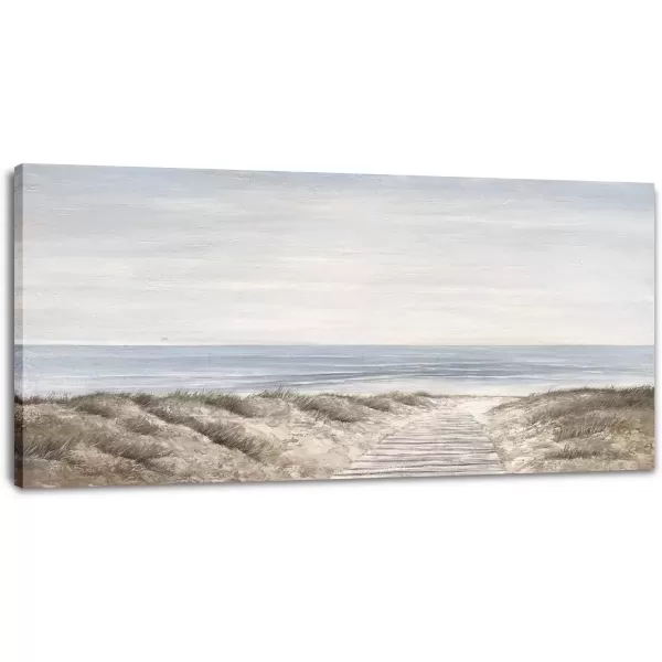 imageYihui Arts Beach Scene Canvas Wall Art Hand Painted Large Painitng Pictures Coastal Style Artwork for Living Room Bedroom Office DecorBeach A