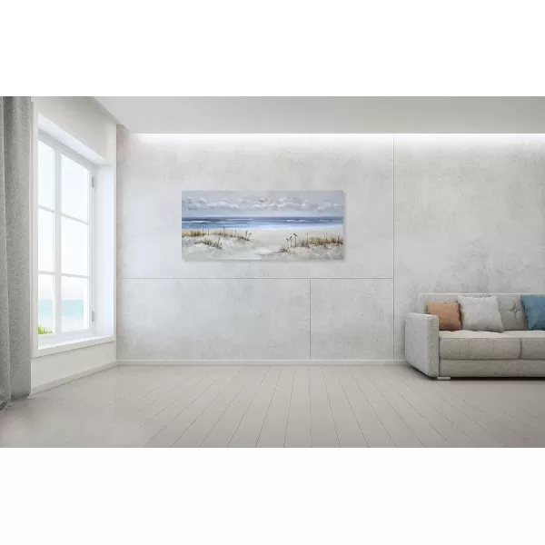 imageYihui Arts Beach Scene Canvas Wall Art Hand Painted Large Painitng Pictures Coastal Style Artwork for Living Room Bedroom Office DecorBlue Beach