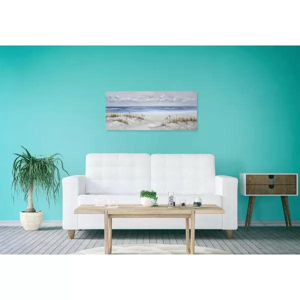 imageYihui Arts Beach Scene Canvas Wall Art Hand Painted Large Painitng Pictures Coastal Style Artwork for Living Room Bedroom Office DecorBlue Beach