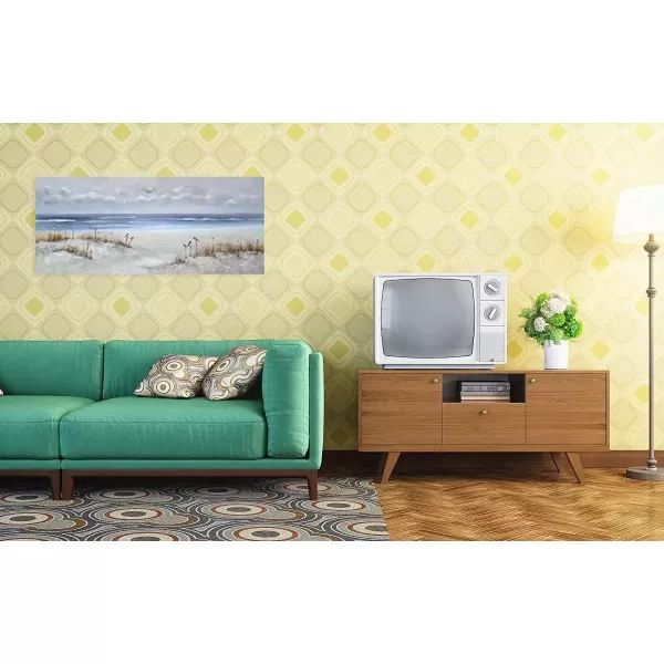 imageYihui Arts Beach Scene Canvas Wall Art Hand Painted Large Painitng Pictures Coastal Style Artwork for Living Room Bedroom Office DecorBlue Beach