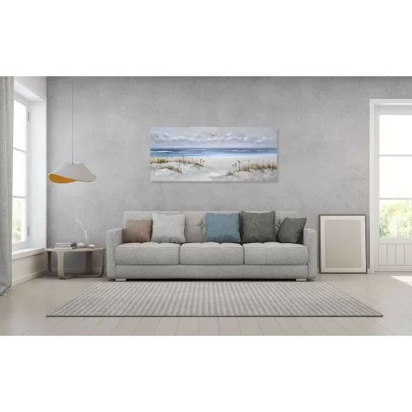 imageYihui Arts Beach Scene Canvas Wall Art Hand Painted Large Painitng Pictures Coastal Style Artwork for Living Room Bedroom Office DecorBlue Beach