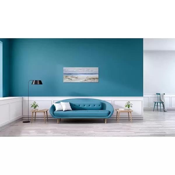 imageYihui Arts Beach Scene Canvas Wall Art Hand Painted Large Painitng Pictures Coastal Style Artwork for Living Room Bedroom Office DecorBlue Beach