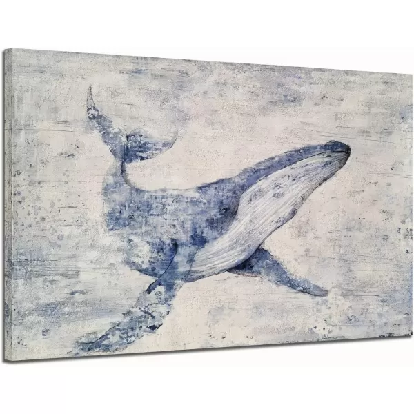 imageYihui Arts Beach Scene Canvas Wall Art Hand Painted Large Painitng Pictures Coastal Style Artwork for Living Room Bedroom Office DecorDolphin