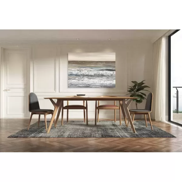 imageYihui Arts Coastal Canvas Art Oil Painting Hand Painted Blue and White Animal Picture Decor For Wall Hand Painted For Living RoomBrown Beach