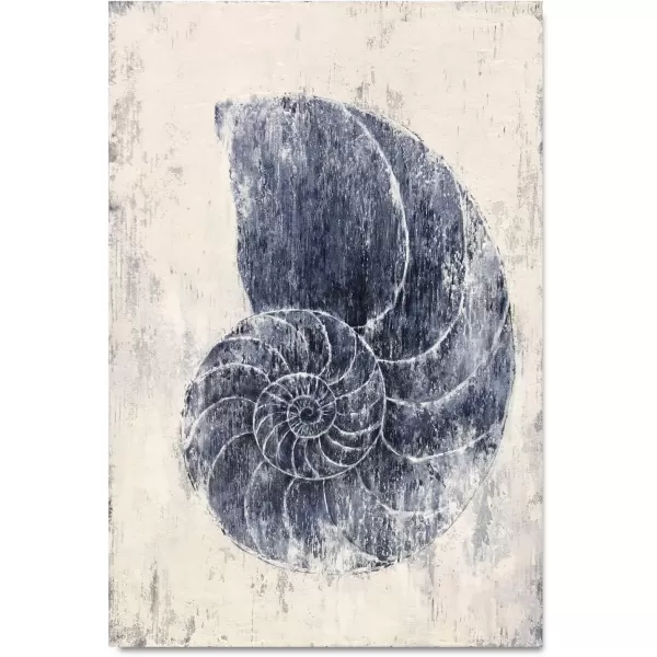 imageYihui Arts Coastal Canvas Art Oil Painting Hand Painted Blue and White Animal Picture Decor For Wall Hand Painted For Living RoomConch