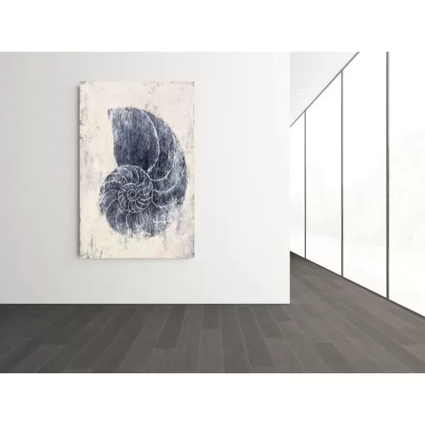 imageYihui Arts Coastal Canvas Art Oil Painting Hand Painted Blue and White Animal Picture Decor For Wall Hand Painted For Living RoomConch