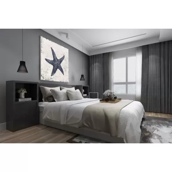 imageYihui Arts Coastal Canvas Art Oil Painting Hand Painted Blue and White Animal Picture Decor For Wall Hand Painted For Living RoomStarfish