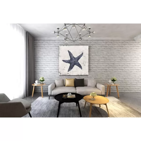 imageYihui Arts Coastal Canvas Art Oil Painting Hand Painted Blue and White Animal Picture Decor For Wall Hand Painted For Living RoomStarfish