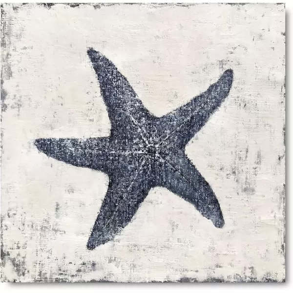 imageYihui Arts Coastal Canvas Art Oil Painting Hand Painted Blue and White Animal Picture Decor For Wall Hand Painted For Living RoomStarfish