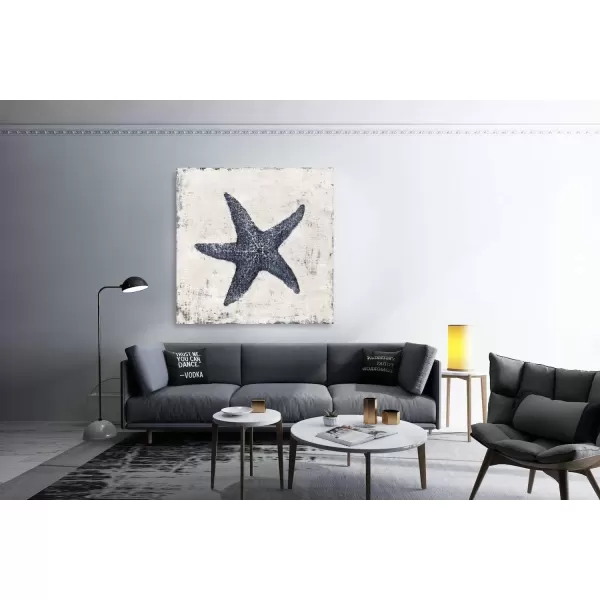 imageYihui Arts Coastal Canvas Art Oil Painting Hand Painted Blue and White Animal Picture Decor For Wall Hand Painted For Living RoomStarfish