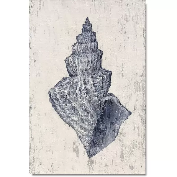 imageYihui Arts Coastal Canvas Art Oil Painting Hand Painted Blue and White Animal Picture Decor For Wall Hand Painted For Living Roomsea snail