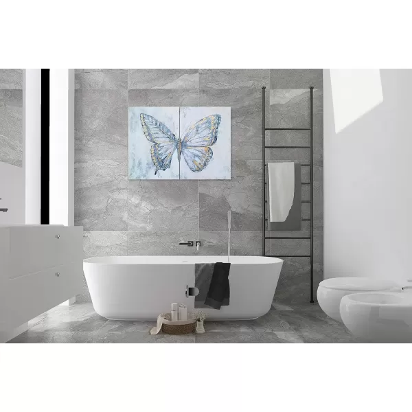 imageYihui Arts Coastal Canvas Wall Art Set Of Two Hand Painted Blue and White Crab Paintings Modern Abstract Animal Nautical Artwork with Gold Foil for Living Room Bedroom Bathroom Nursery DecorButterfly
