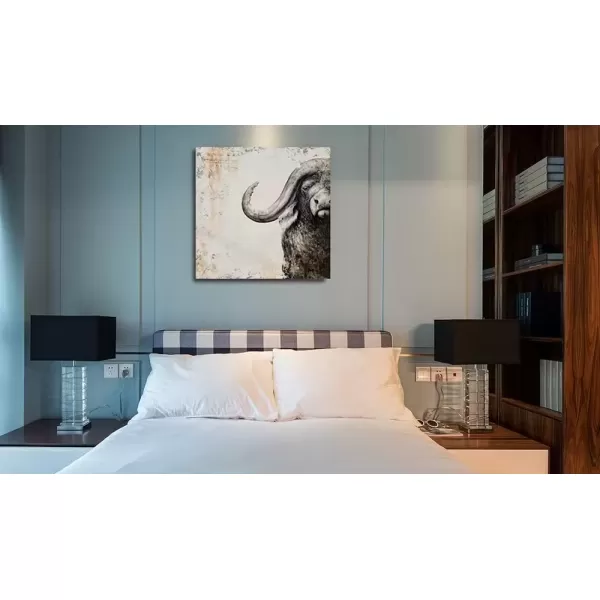 imageYihui Arts Coastal Canvas Wall Art Set Of Two Hand Painted Blue and White Crab Paintings Modern Abstract Animal Nautical Artwork with Gold Foil for Living Room Bedroom Bathroom Nursery DecorAfrican Buffalo