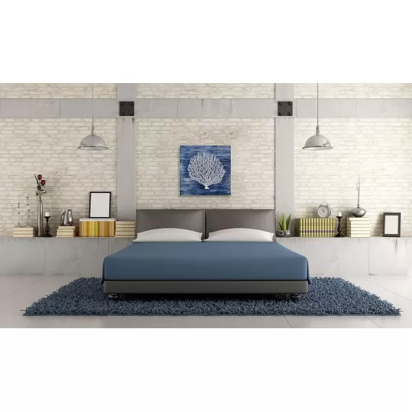 imageYihui Arts Coral Canvas Wall Art Hand Painted Navy Blue and White Paintings Modern Abstract Tree Pictures Contemporary Coastal Artwork for Living Room Bedroom Bathroom DecorationCoral