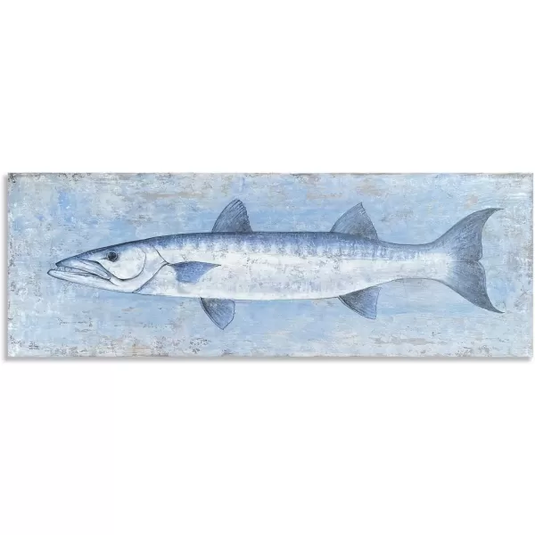 imageYihui Arts Drift Bottle Canvas Wall Art  Rustic Coastal Painting for Farmhouse Living Room DecorBlue Fish